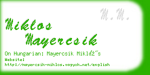 miklos mayercsik business card